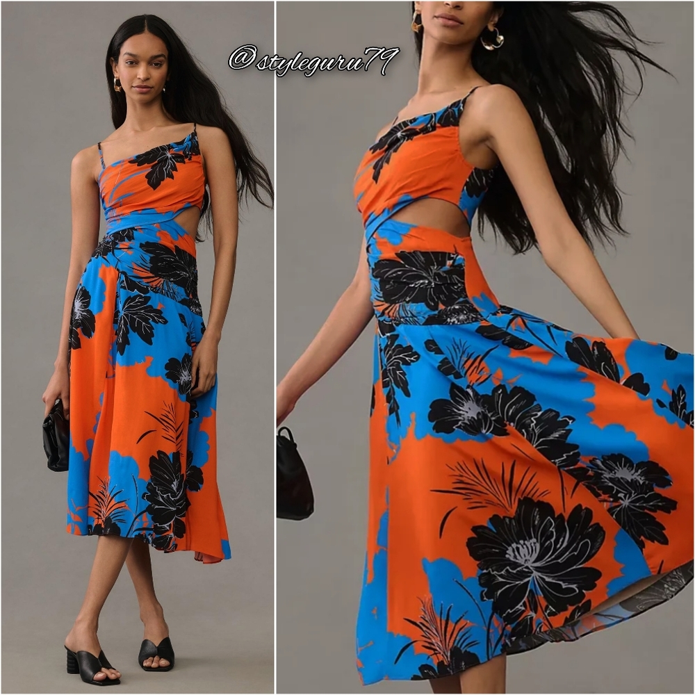 NWT, Anthropologie, Plenty by Tracy Reese Printed Asymmetrical Cutout Dr…